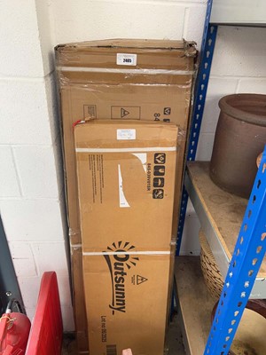 Lot 2405 - Boxed Outsunny trash can garden shed, together...