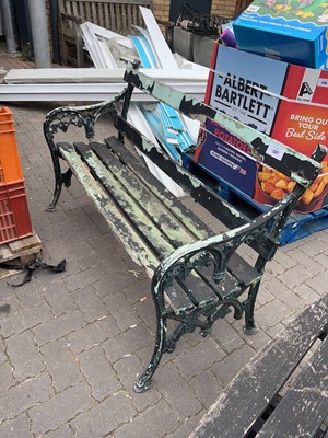Lot 2377 - Decorative wrought iron ended 2 seater garden...
