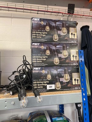 Lot 2382 - 3 boxes of Feit 14.6m LED garden string lights...