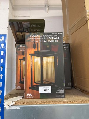 Lot 2387 - 3 Evergreen solar LED Revere lantern lights