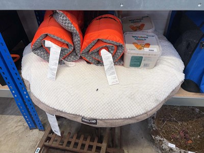 Lot 2392 - Large Kirkland Signature dog bed together with...