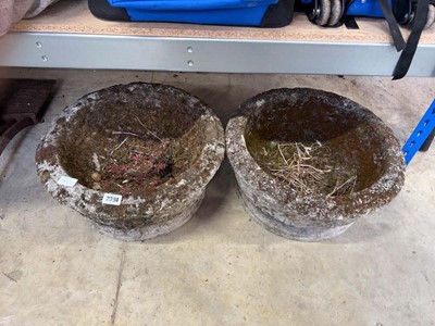 Lot 2394 - Pair of decorative weathered concrete garden...