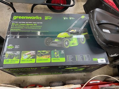 Lot 2485 - Boxed Greenworks 24V cordless lawnmower