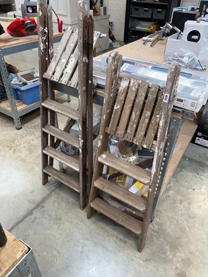 Lot 2510 - 2 wooden decorator's step ladders
