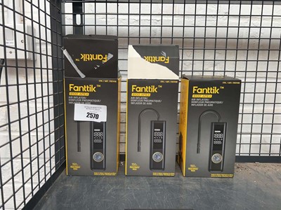 Lot 2570 - 3 Fanttik S100 Apex cordless air inflaters
