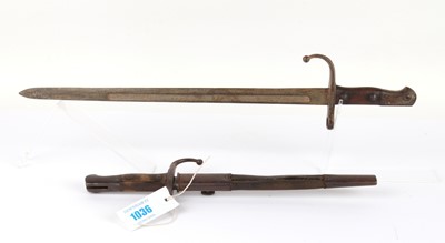 Lot 1036 - Two Turkish M1890 bayonets, 18 ins and 11 ins...