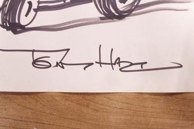 Lot 13 - Tony Hart (1925-2009), A dog in a racing car,...