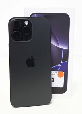 Lot 1034 - Apple iPhone 16 Pro Max, Black Titanium, 256GB,...