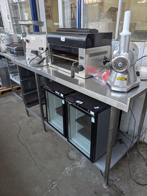 Lot 29 - 206cm stainless steel prep table with tray,...