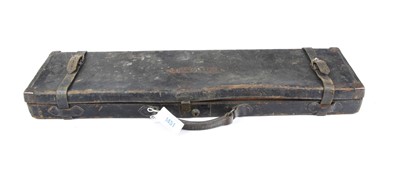 Lot 1451 - Leather gun case for restoration, green bazie...