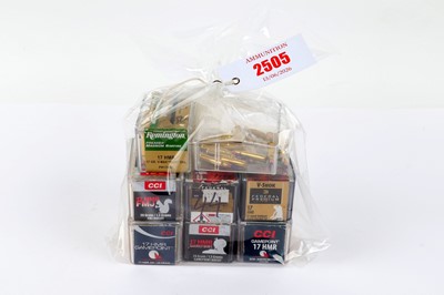 Lot 2505 - (S1) 297 x .17 (Hmr) assorted rifle cartridges...