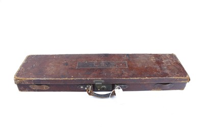 Lot 1454 - Leather gun case, fitted interior for 28 ins...