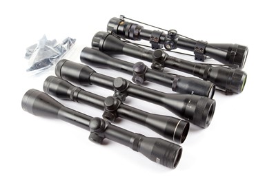 Lot 1223 - Six various rifle scopes and mounts