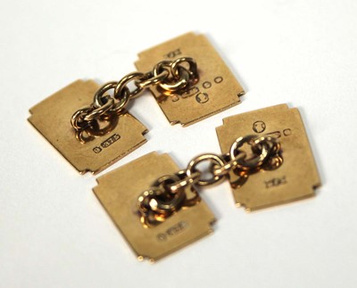 Lot 508 - A pair of 9ct yellow gold engine turned...