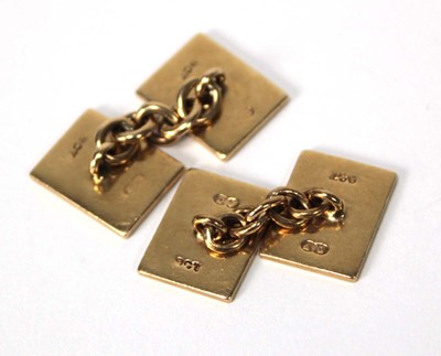 Lot 509 - A pair of 9ct yellow gold engine turned...