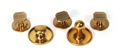 Lot 510 - Two 9ct yellow gold dress studs and three 9ct...