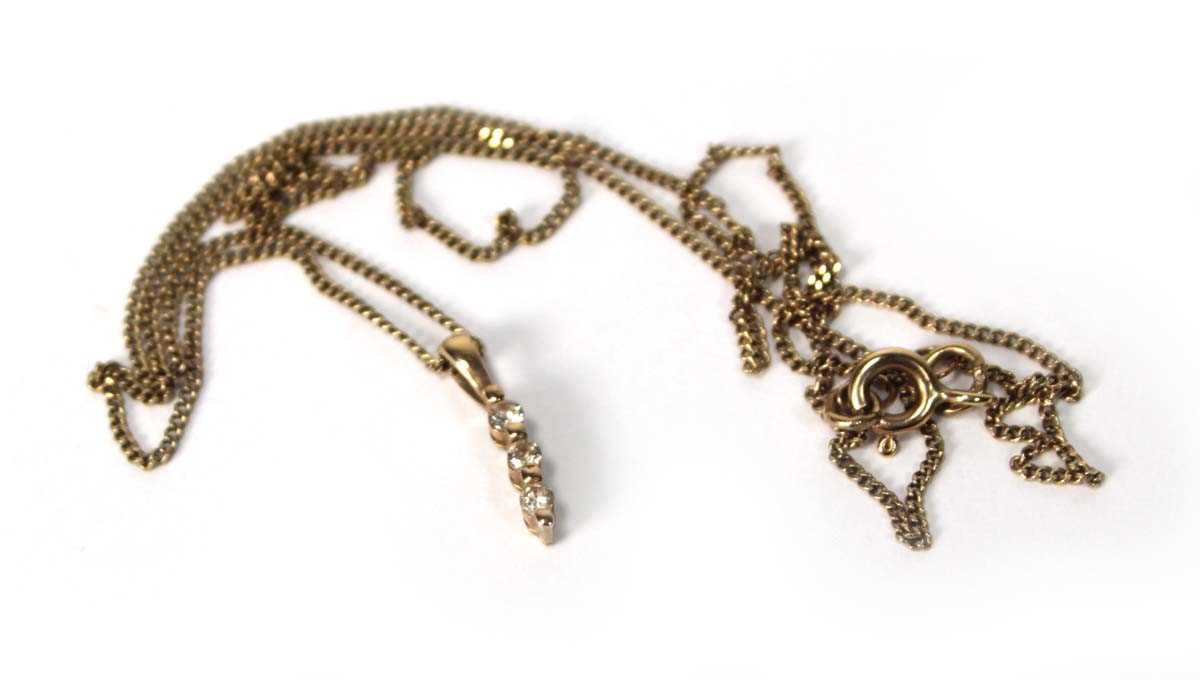 Lot 529 - A 9ct yellow gold flat curblink necklace...