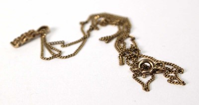 Lot 529 - A 9ct yellow gold flat curblink necklace...