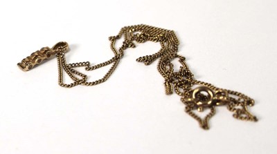 Lot 529 - A 9ct yellow gold flat curblink necklace...