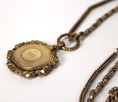 Lot 537 - A gold plated fancy link muff/guard chain...