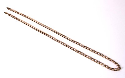 Lot 559 - A 9ct yellow gold flat curblink necklace with...