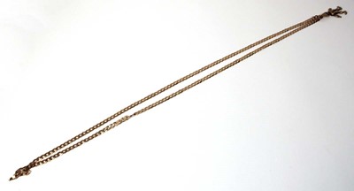Lot 560 - A 9ct yellow gold flat curblink necklace...