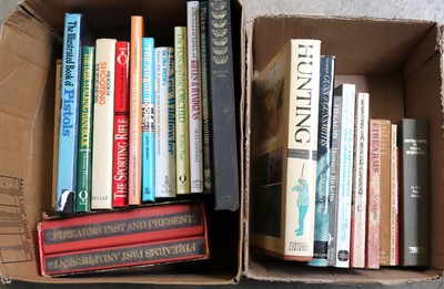 Lot 1305 - Two boxes of assorted shooting related books (2)
