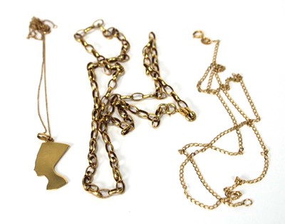 Lot 569 - A 9ct yellow gold chainlink necklace, l. 50 cm,...