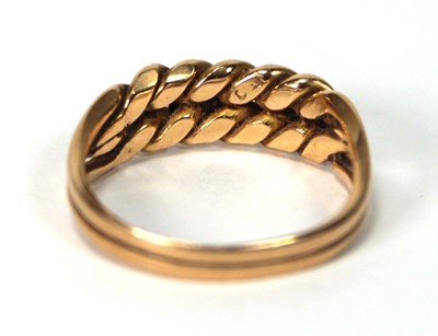Lot 577 - An 18ct yellow gold keepers type ring, ring...