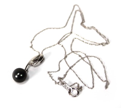 Lot 587 - A 10ct white gold fine ropetwist necklace...