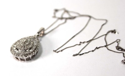 Lot 589 - A 9ct white gold fine flat curblink necklace...