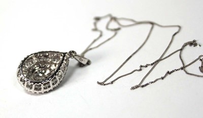 Lot 589 - A 9ct white gold fine flat curblink necklace...