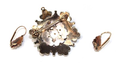 Lot 590 - A pair of yellow metal ear pendants of...