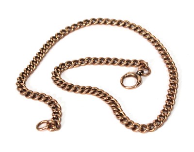 Lot 596 - A 9ct rose gold curblink necklace, l. 40 cm,...