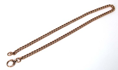 Lot 596 - A 9ct rose gold curblink necklace, l. 40 cm,...