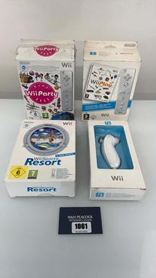 Lot 1061 - 4x Wii accessories and games to include Wii...