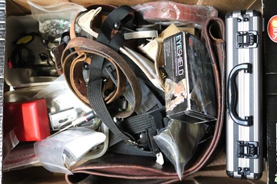 Lot 1311 - Tray of rifle shooting accessories to include...