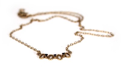 Lot 617 - A 9ct yellow gold fine chainlink necklace set...
