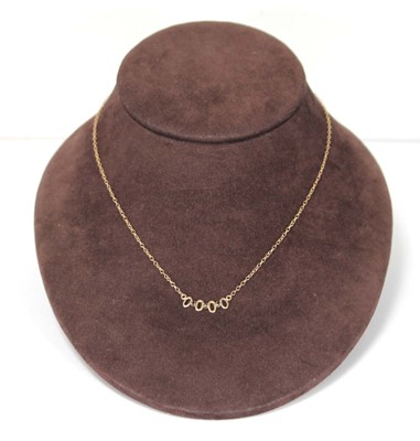 Lot 617 - A 9ct yellow gold fine chainlink necklace set...