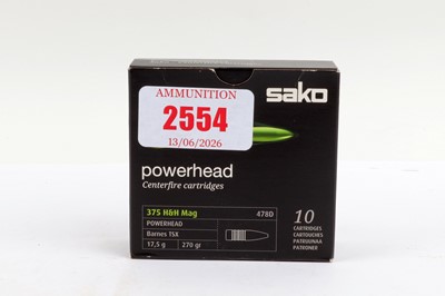 Lot 2554 - (S1) 10 x .375 (H&H Mag) Sako Powerhead 270gr...