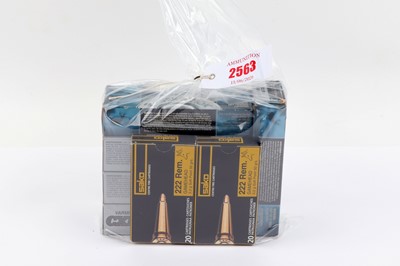 Lot 2563 - (S1) 132 x .222 (Rem) 50gr soft point rifle...
