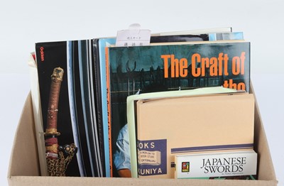 Lot 1042 - Box of books on Japanese sword making inc....
