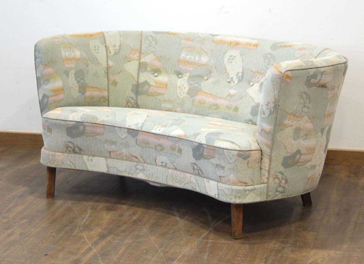 Lot 4 - A 1930/40's Danish curved 'banana' sofa...