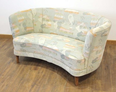 Lot 4 - A 1930/40's Danish curved 'banana' sofa...