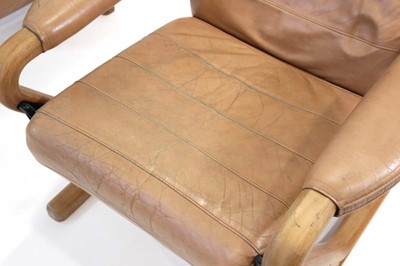 Lot 51 - A pair of Scandinavian armchairs with bentwood...