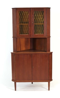 Lot 57 - A 1960's Danish teak corner cabinet with two...
