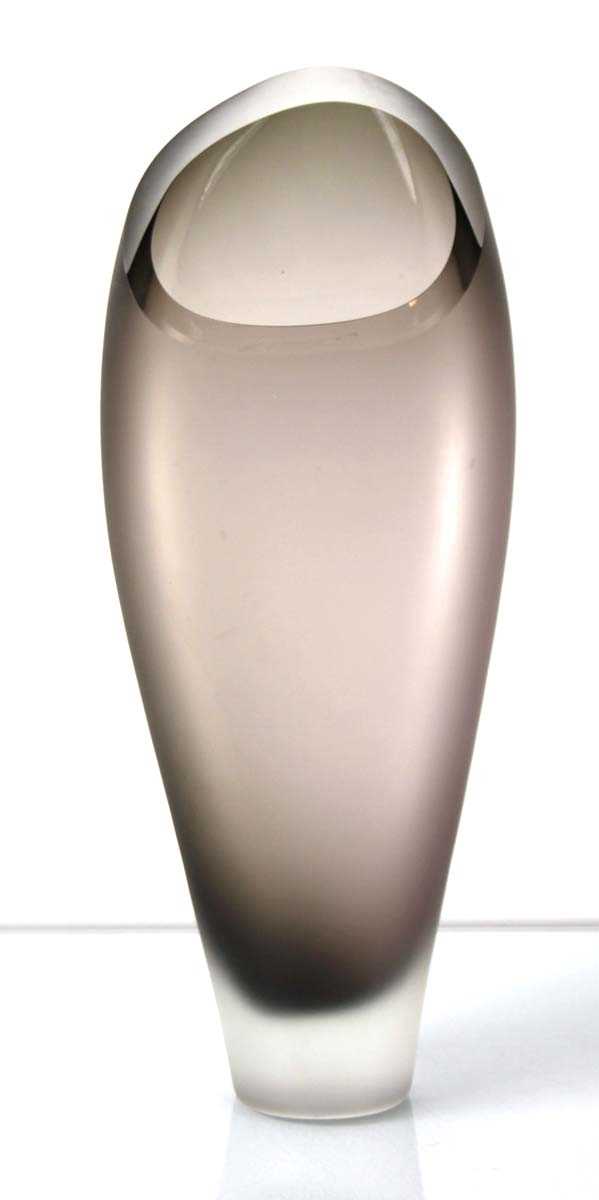 Lot 87 - A contemporary smoked glass vase signed C....