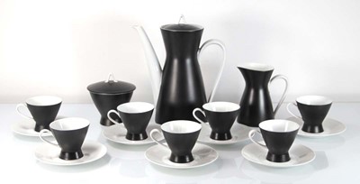 Lot 90 - A Rosenthal seven-sitting 'Ebony Black' coffee...