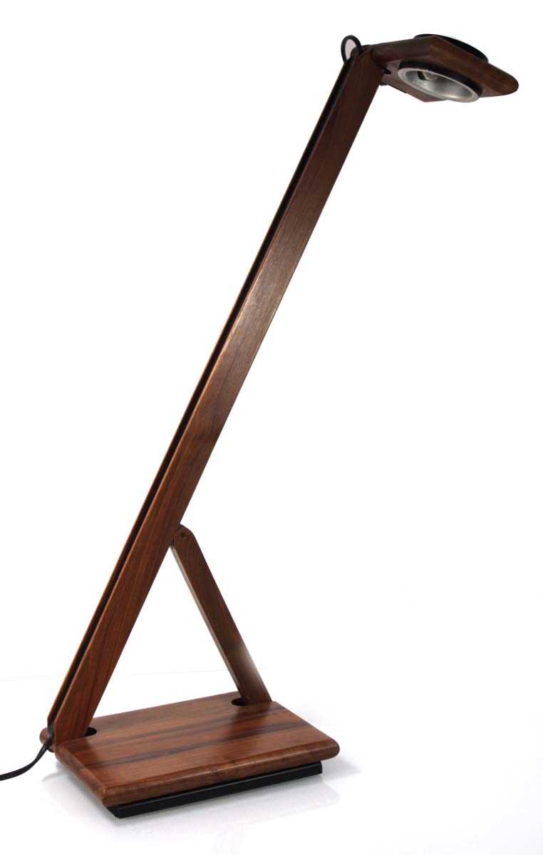 Lot 92 - An adjustable stained walnut architect's lamp,...