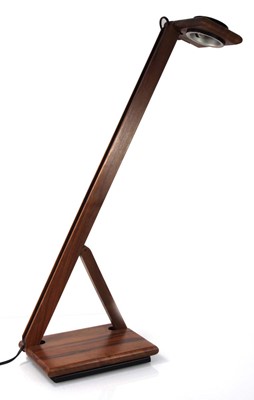 Lot 92 - An adjustable stained walnut architect's lamp,...